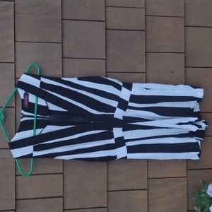 Beautiful handmade black and white striped romper size S
